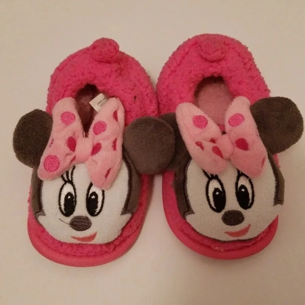 Disney Store Minnie Mouse Toddler Slippers 5/6